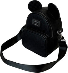 LOUNGEFLY Mickey Mouse Checkered Texture Convertible Mini Backpack & Crossbody Bag