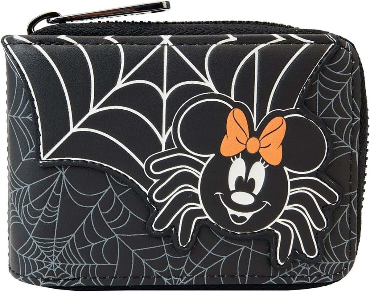 LOUNGEFLY Minnie Mouse Spider Glow Accordion Wallet