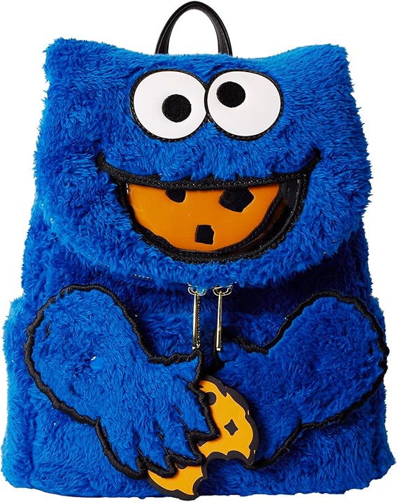 LOUNGEFLY Sesame Street Cookie Monster Plush Mini Backpack