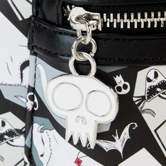LOUNGEFLY Nightmare Before Christmas Xmas Coffin All over Print Mini Backpack: Spooky Holiday Style!