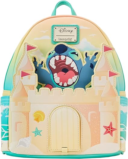 LOUNGEFLY Disney Stitch Sandcastle Beach Surprise Mini Backpack