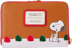 LOUNGEFLY Peanuts Snoopy Gingerbread Wreath Scented Zip Around Wallet