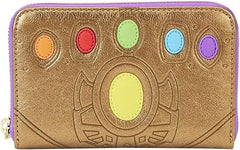 LOUNGEFLY Marvel Thanos Gauntlet Metallic Zip Around Wallet
