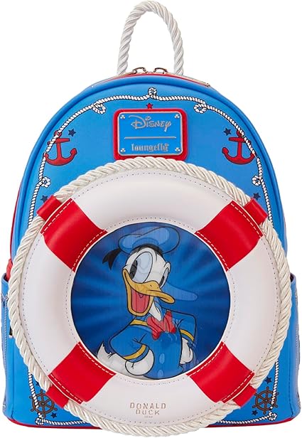 LOUNGEFLY Disney Donald Duck 90th Anniversary Lenticular Mini Backpack, Small