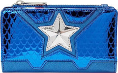LOUNGEFLY Marvel Shine Captain America Coplay Flap Wallet