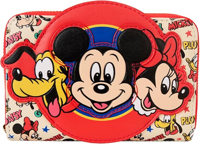 LOUNGEFLY Disney Mickey and Friends Classic Zip Around Wallet