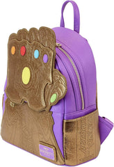 LOUNGEFLY Marvel Metallic Thanos Gauntlet Double Strap Shoulder Bag