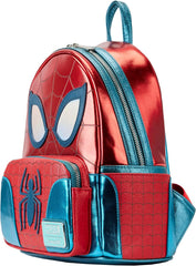 LOUNGEFLY Marvel Metallic Spider-Man Cosplay Mini Backpack