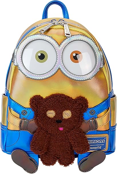 LOUNGEFLY Despicable Me Minions Bob Iridescent Cosplay Mini Backpack, Small