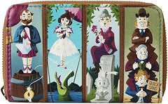 LOUNGEFLY Disney Haunted Mansion Stretching Room Portraits Zip-Around Wallet