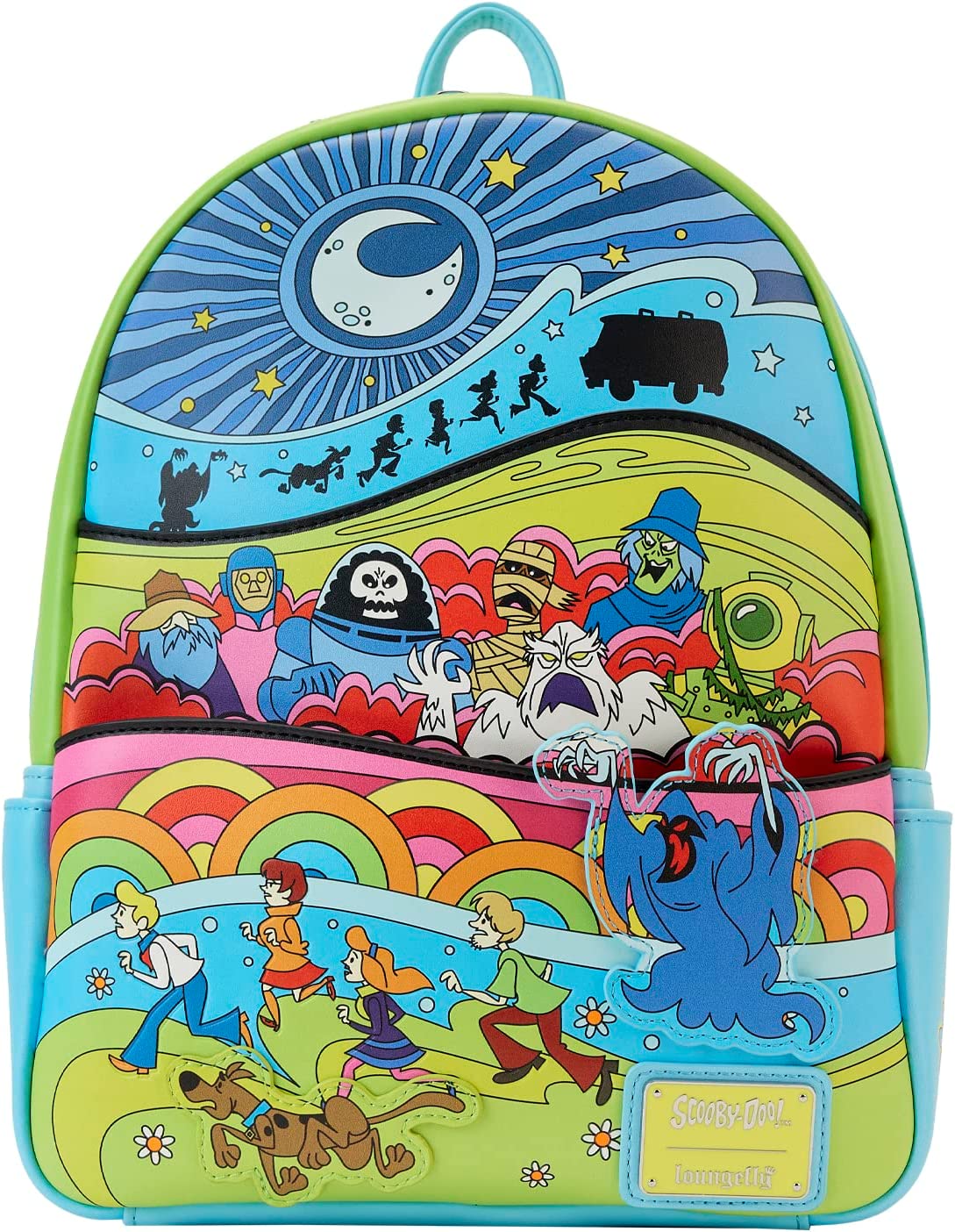 LOUNGEFLY Scooby Doo Psychedelic Monster Chase Double Strap Shoulder Bag