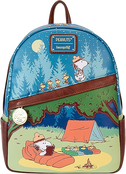 LOUNGEFLY Peanuts Beagle Scouts 50th Anniversary Womens Double Strap Shoulder Bag Purse