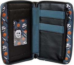LOUNGEFLY Halloween Michael Myers Mask Cosplay Zip-Around Wallet