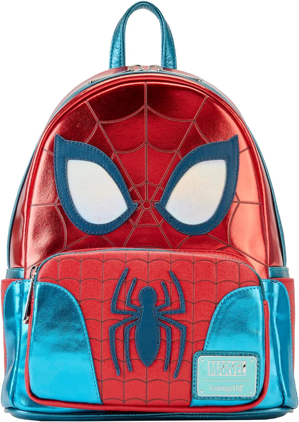 LOUNGEFLY Marvel Metallic Spider-Man Cosplay Mini Backpack