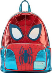 LOUNGEFLY Marvel Metallic Spider-Man Cosplay Mini Backpack