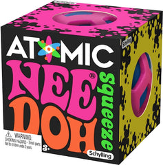 Schylling Atomic Nee Doh...Groovy Glob! Squishy, Squeezy, Stretchy Stress Fidget Balls Blue, Yellow & Pink Complete Gift Set Party Bundle - 3 Pack