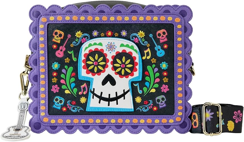 LOUNGEFLY Coco Miguel Calavera Floral Skull Crossbody Bag – ShopHippo