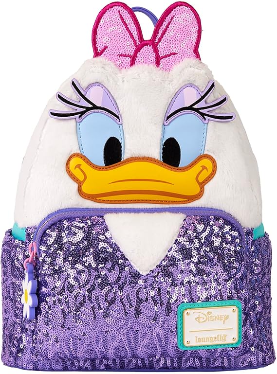 LOUNGEFLY Disney Daisy Duck Plush Mini Backpack