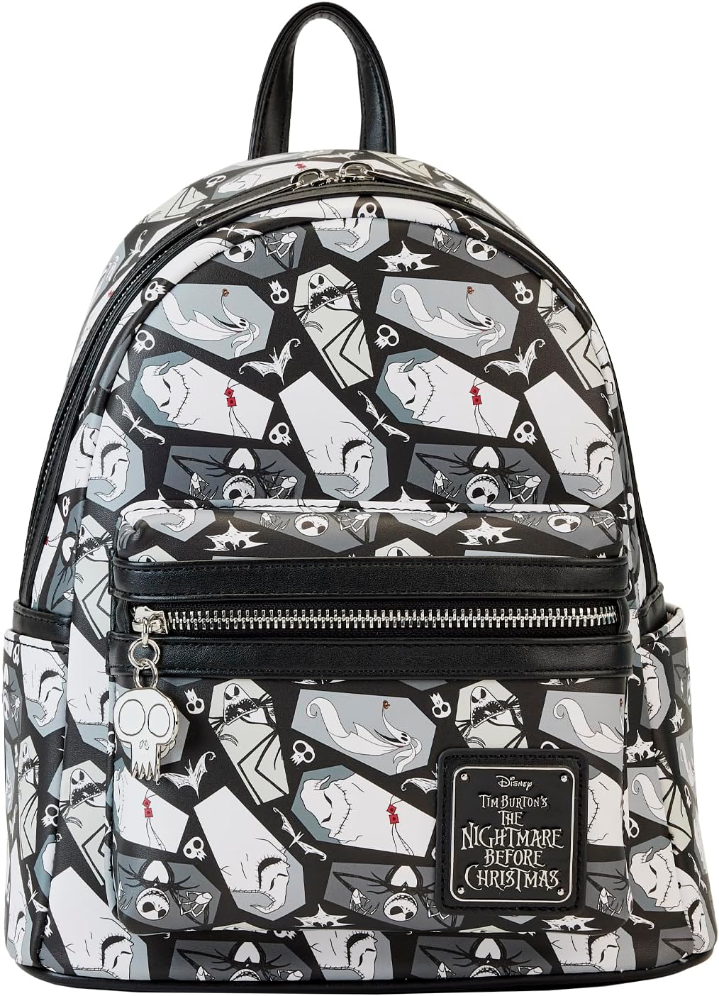 LOUNGEFLY Nightmare Before Christmas Xmas Coffin All over Print Mini Backpack: Spooky Holiday Style!