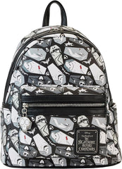LOUNGEFLY Nightmare Before Christmas Xmas Coffin All over Print Mini Backpack: Spooky Holiday Style!