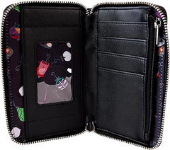 LOUNGEFLY Nightmare Before Christmas Tree String Lights Glow Zip Around Wallet