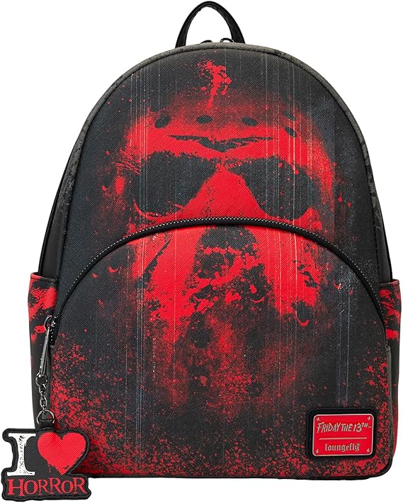 LOUNGEFLY Warner Brothers Friday The 13th I Heart Horror Mini Backpack