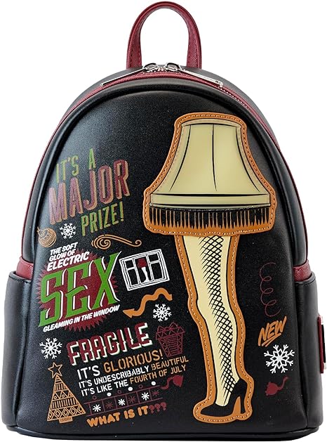 LOUNGEFLY A Christmas Story Leg Lamp Mini Backpack: Glowing Holiday Cheer!