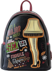 LOUNGEFLY A Christmas Story Leg Lamp Mini Backpack: Glowing Holiday Cheer!