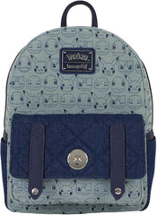 LOUNGEFLY Pokémon Faux Denim Mini Backpack