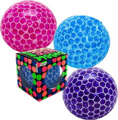 Nee-Doh Schylling Bubble Glob Groovy Glob! Squishy, Squeezy, Stretchy Stress Balls Blue, Pink & Purple Complete Gift Set Party Bundle - 3 Pack