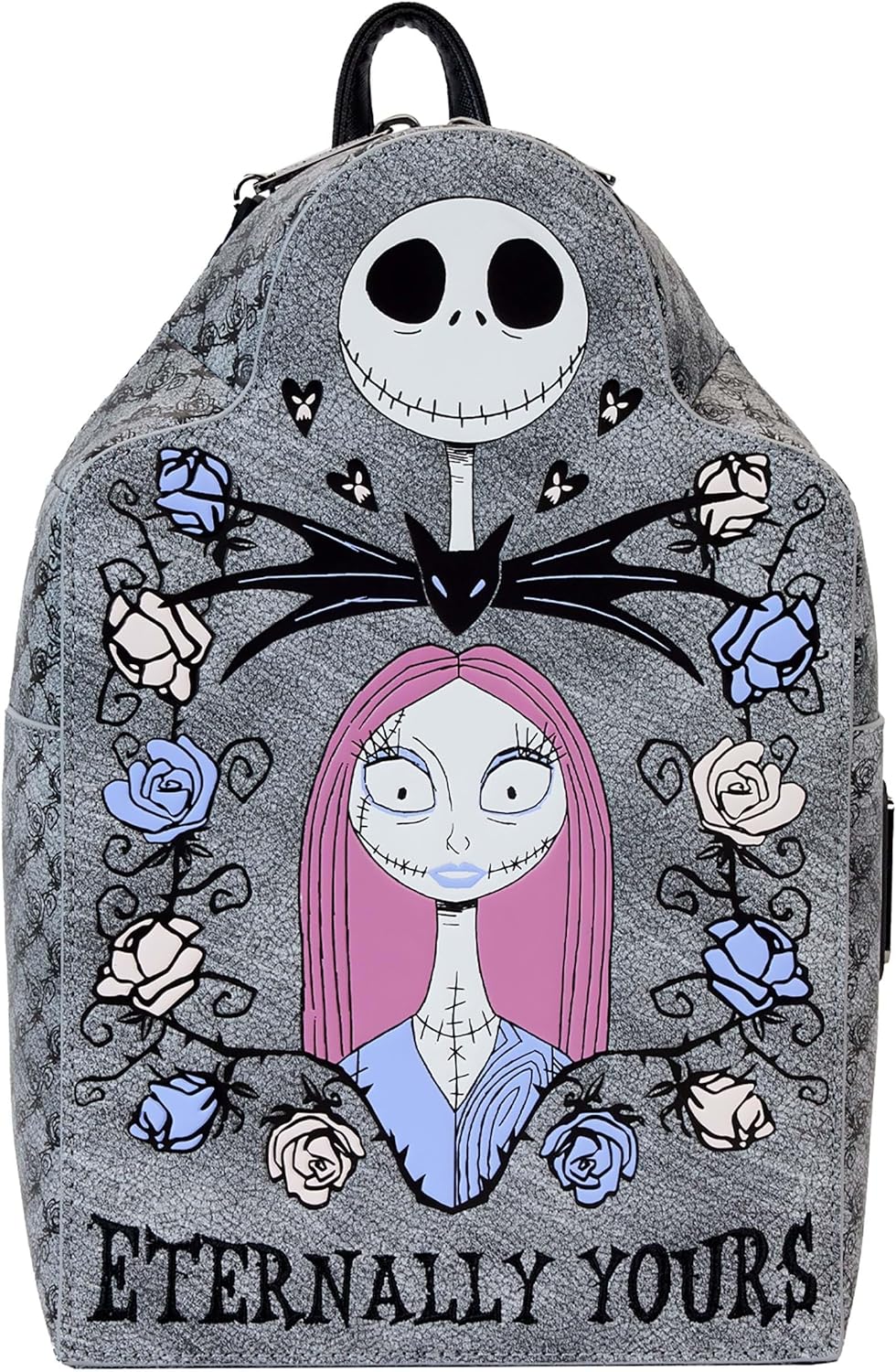 LOUNGEFLY Disney Nightmare Before Christmas Jack & Sally Eternally Yours Tombstone Mini Backpack