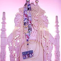 LOUNGEFLY Disney Princess Manga Style Lanyard with Card Holder with Pins