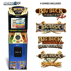Arcade1Up Big Buck Hunter Pro Deluxe Arcade Machine, built for your home, 5-foot-tall stand-up cabinet, 4 classic games, and 17-inch screen