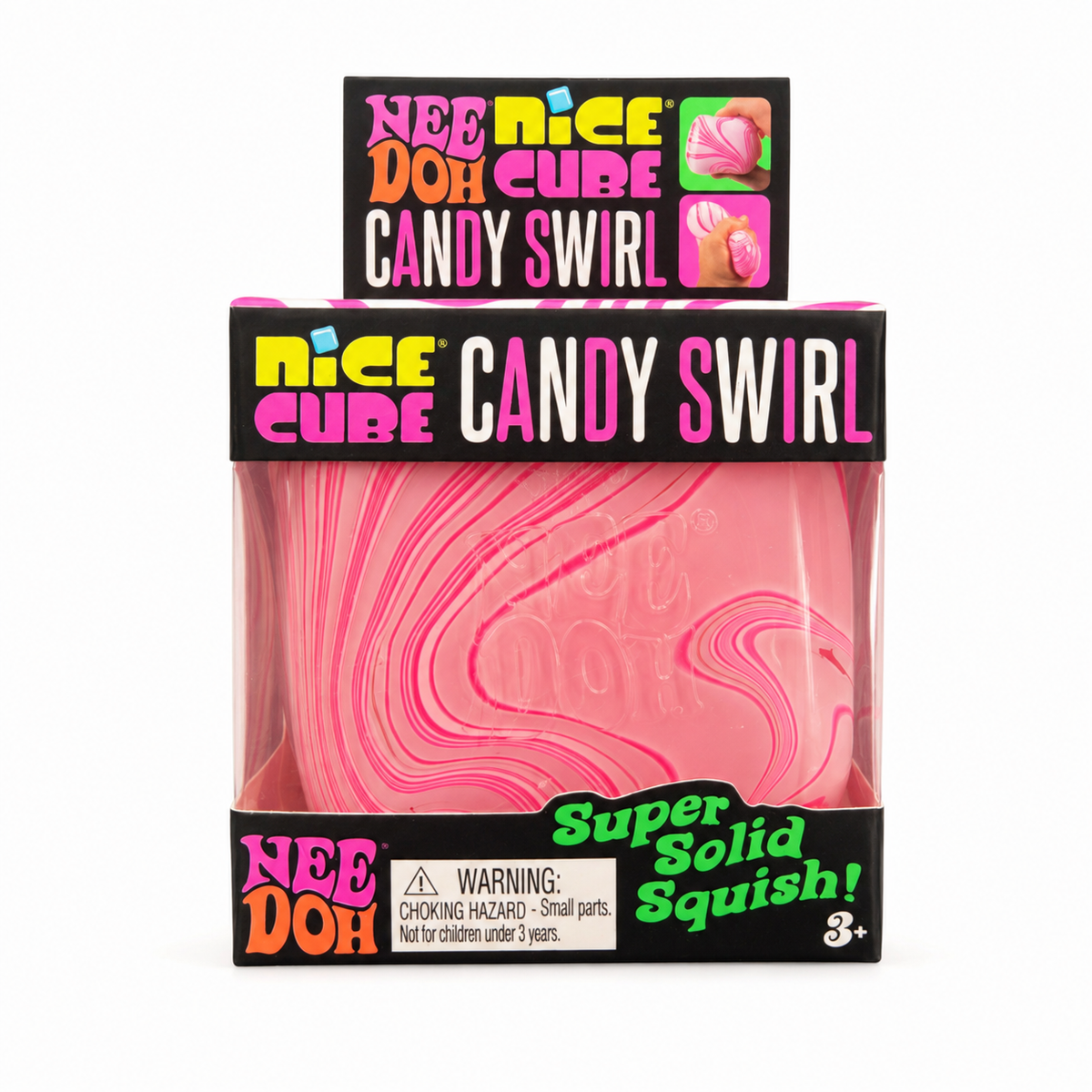 Schylling Needoh Candy Swirl Nice Cube - Sensory Squeeze Toy - 2.25" Cube