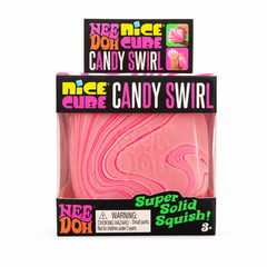 Schylling Needoh Candy Swirl Nice Cube - Sensory Squeeze Toy - 2.25" Cube