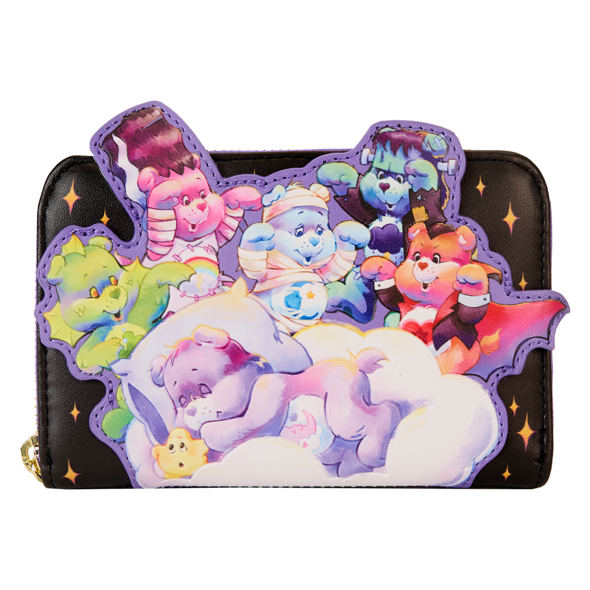 LOUNGEFLY Carebears X Universal Monsters Scary Dreams Zip Around Wallet