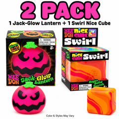 Schylling Needoh Jack O Lantern Glow in the Dark + Swirl Nice Cube Color and Styles May Vary