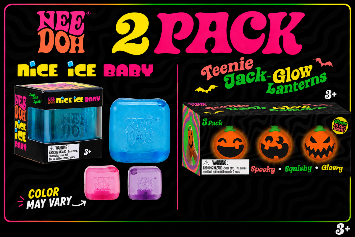 Schylling NeeDoh - Teenie Jack Glow Lanterns + Teenie Nice Ice Baby 1pk
