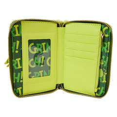 LOUNGEFLY Dr. Seuss' How The Grinch Stole Christmas! Plush Cosplay Glow Zip Around Wallet