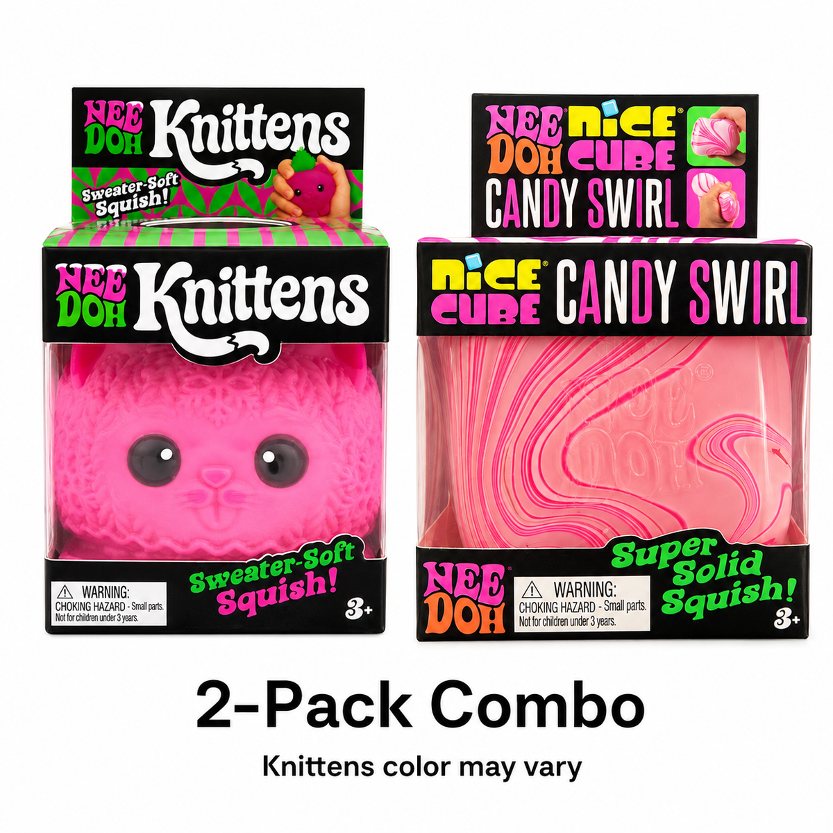 Schylling Needoh Knittens + Candy Swirl Combo - Color and Style may vary
