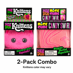 Schylling Needoh Knittens + Candy Swirl Combo - Color and Style may vary