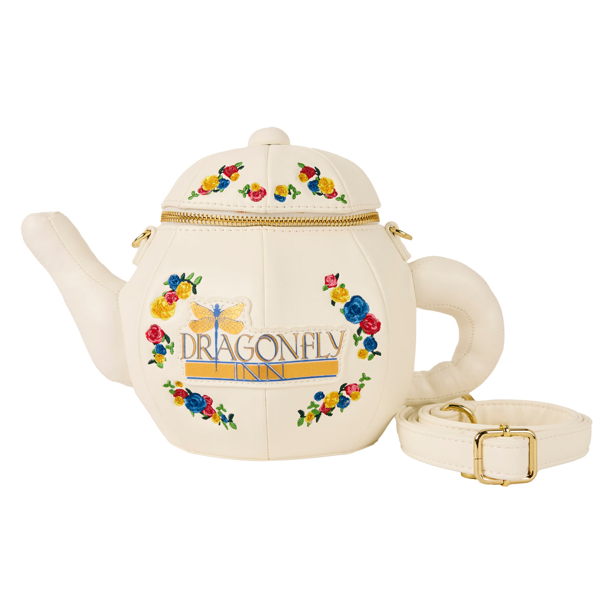 LOUNGEFLY WB Gilmore Girls Dragonfly Inn Figural Teapot Crossbody Bag