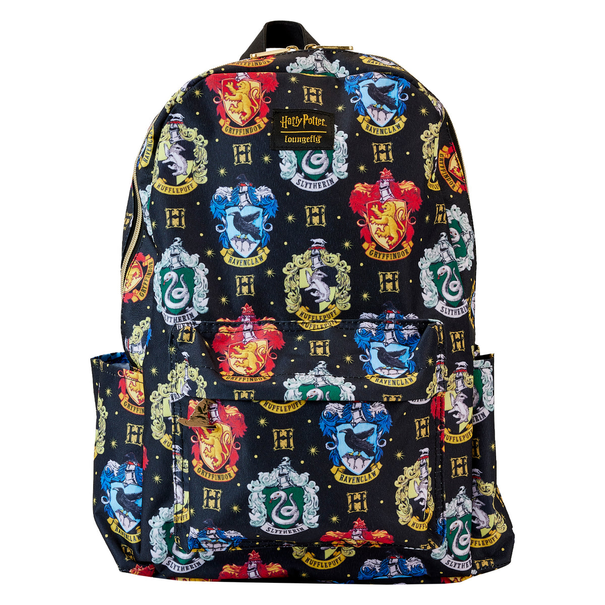 LOUNGEFLY Harry Potter Hogwarts Houses Backpack Inspired Nylon Backpack