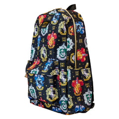 LOUNGEFLY Harry Potter Hogwarts Houses Backpack Inspired Nylon Backpack