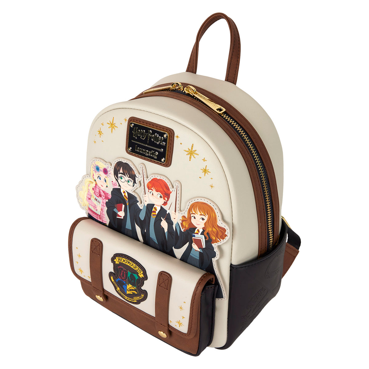 LOUNGEFLY Harry Potter Hogwarts Flap Pocket Mini Backpack