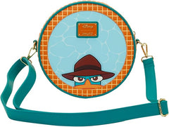 LOUNGEFLY  Disney: Phineas and Ferb - Perry the Platypus - Adjustable Shoulder Straps - Crossbody Bag - Great for Kids & Adults - Collectible Bags