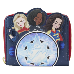 LOUNGEFLY The Marvels Symbol Glow Zip Around Wallet
