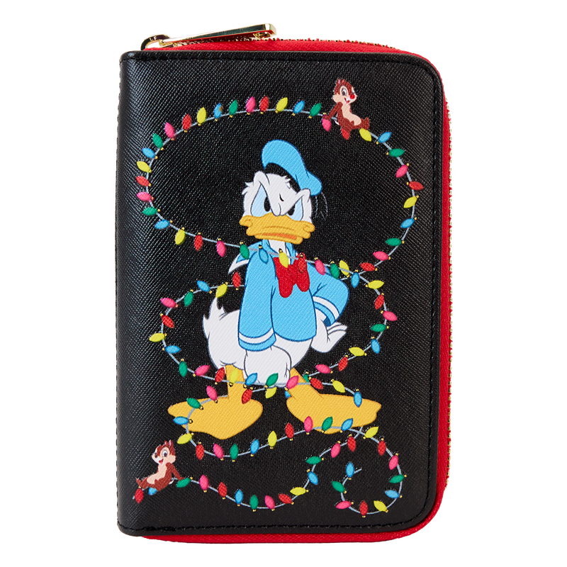 LOUNGEFLY Mickey & Friends Christmas Light Decorations Zip Around Wallet