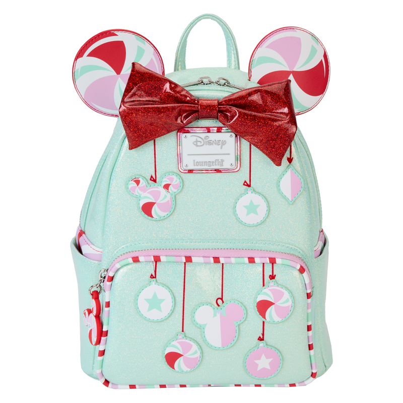 LOUNGEFLY DISNEY Minnie Mouse Peppermint Ornaments Mini Backpack