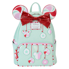 LOUNGEFLY DISNEY Minnie Mouse Peppermint Ornaments Mini Backpack
